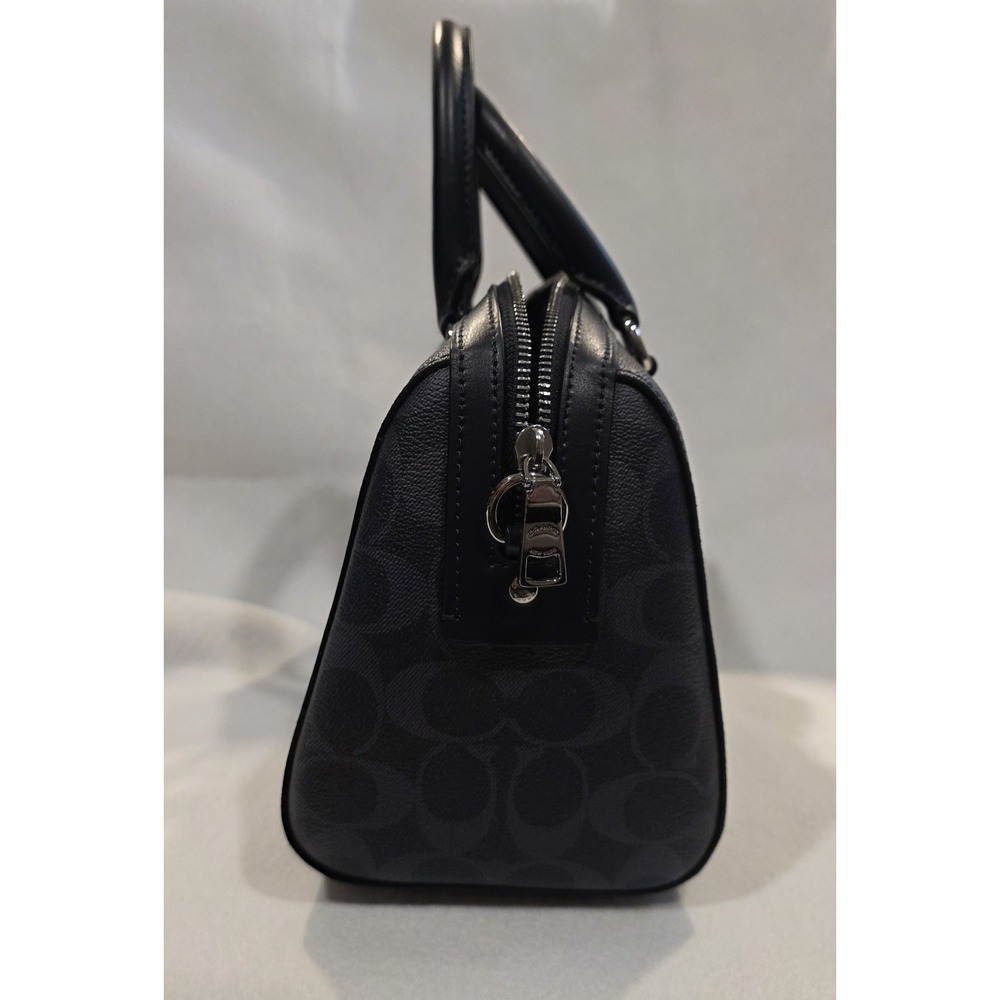Coach Logo 93987 SV Denim Midnight SVM2Q Women's 2 Handle Purse w Shoulder Strap - Picture 3 of 11
